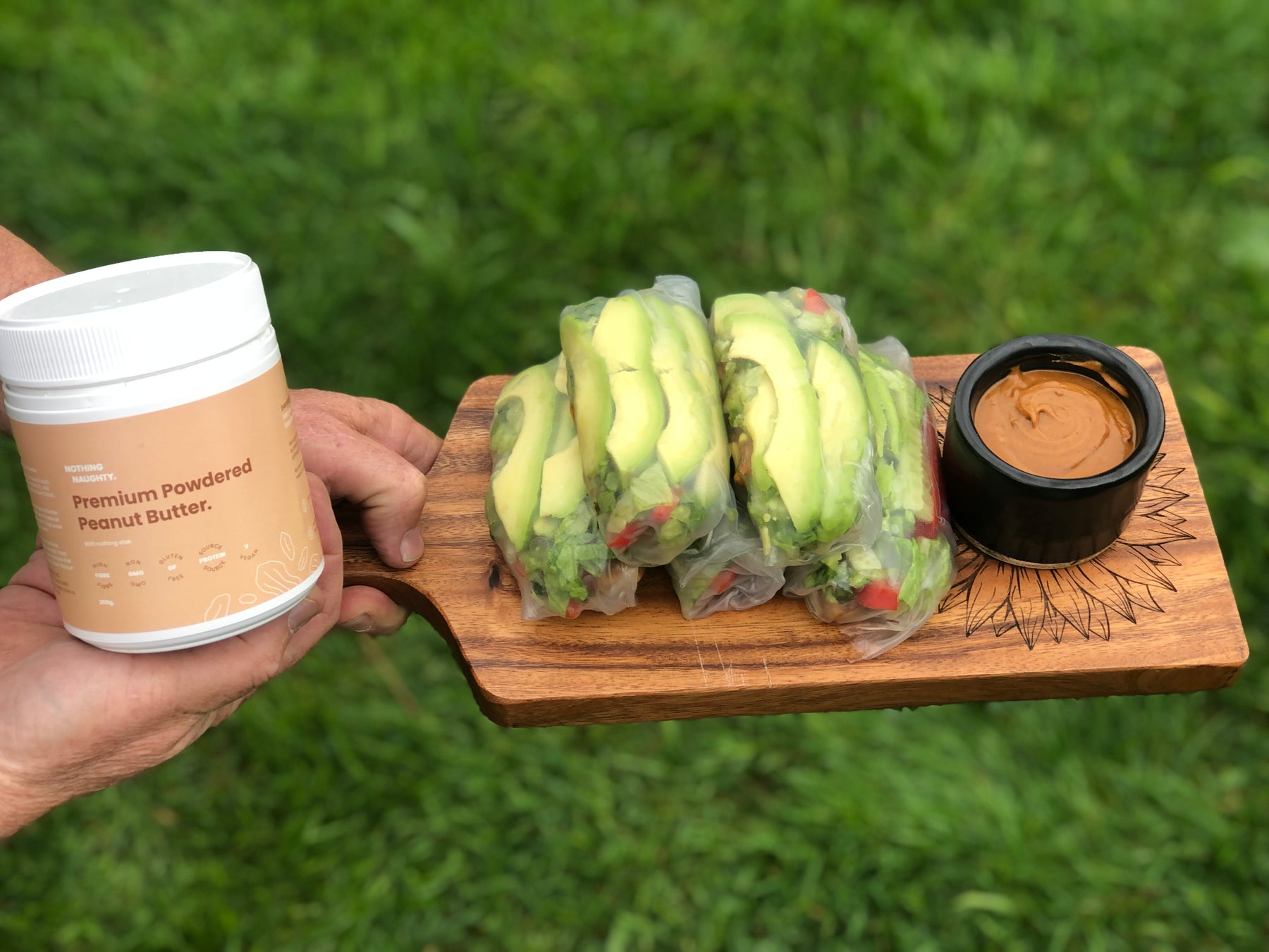Avocado + Tofu Rice Paper Rolls with a Peanut Butter dipping sauce π₯π₯