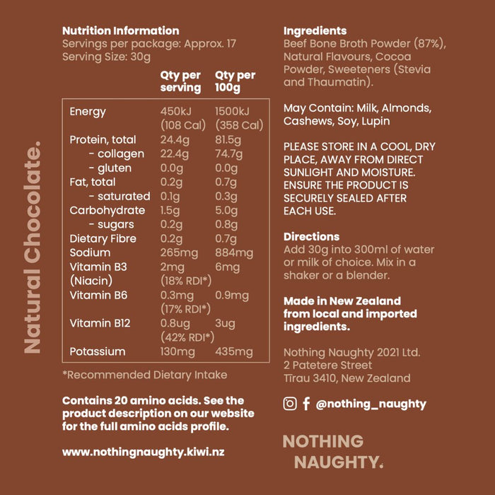 Bone Broth Protein Powder - 500g Refill Bag