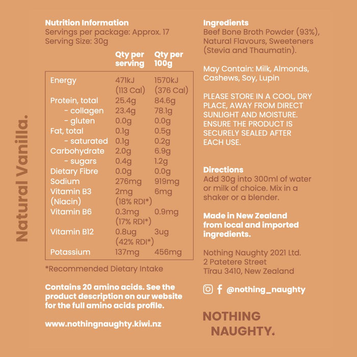 Bone Broth Protein Powder - 500g Refill Bag