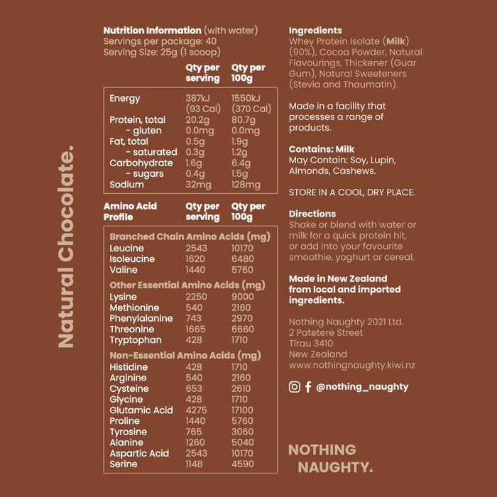 NZ Whey Protein Isolate - 1kg Refill Bag