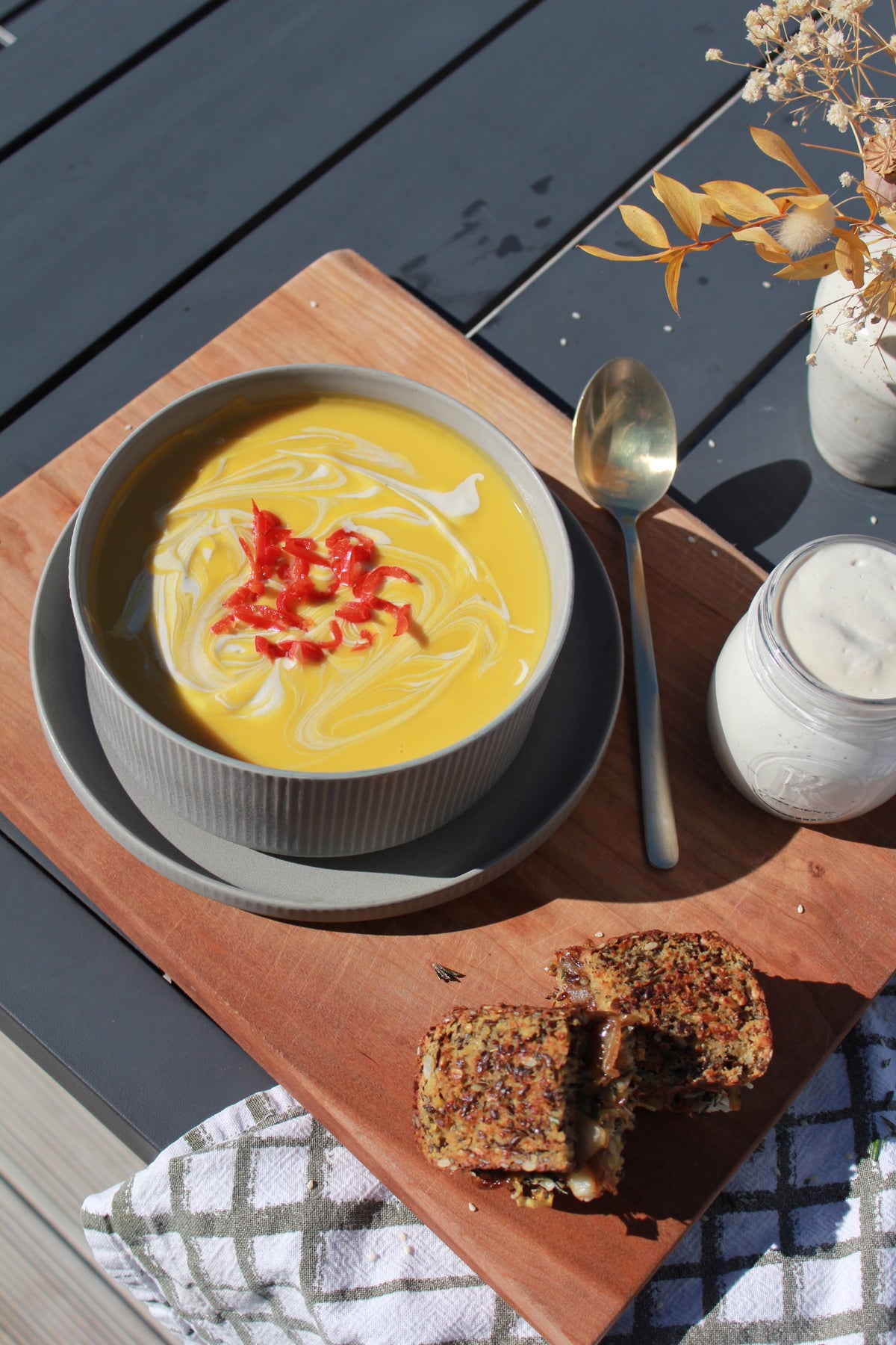 Thai Pumpkin Soup with Cashew Cream — Nothing Naughty