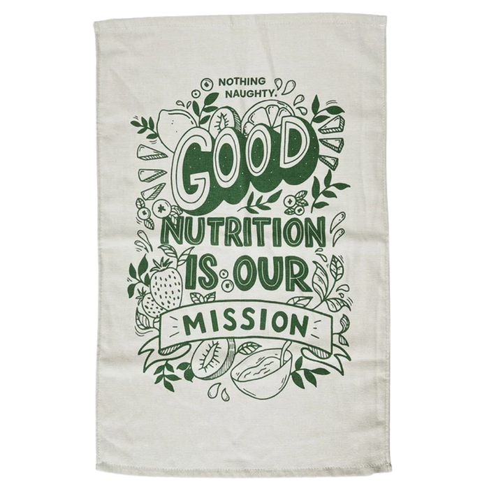 "Good Nutrition Is Our Mission" Cotton Tea Towel