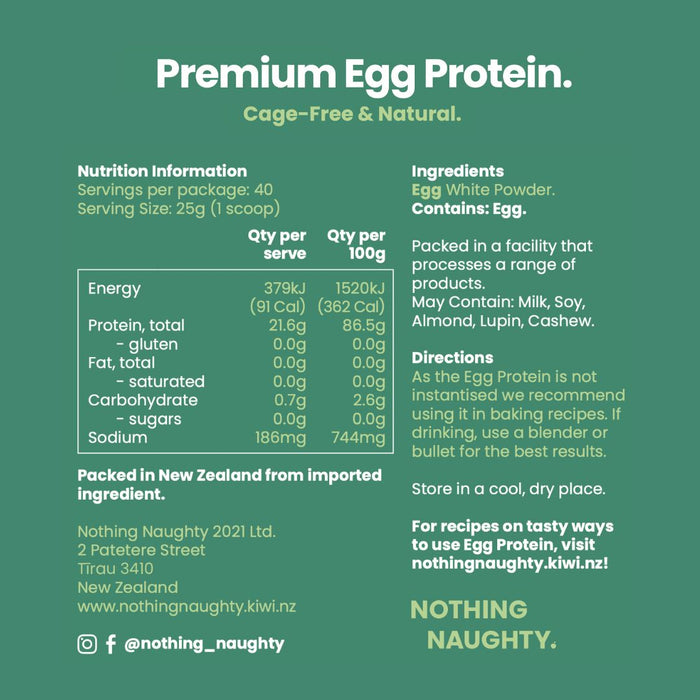 Premium Cage-Free Egg Protein - 1kg Refill Bag