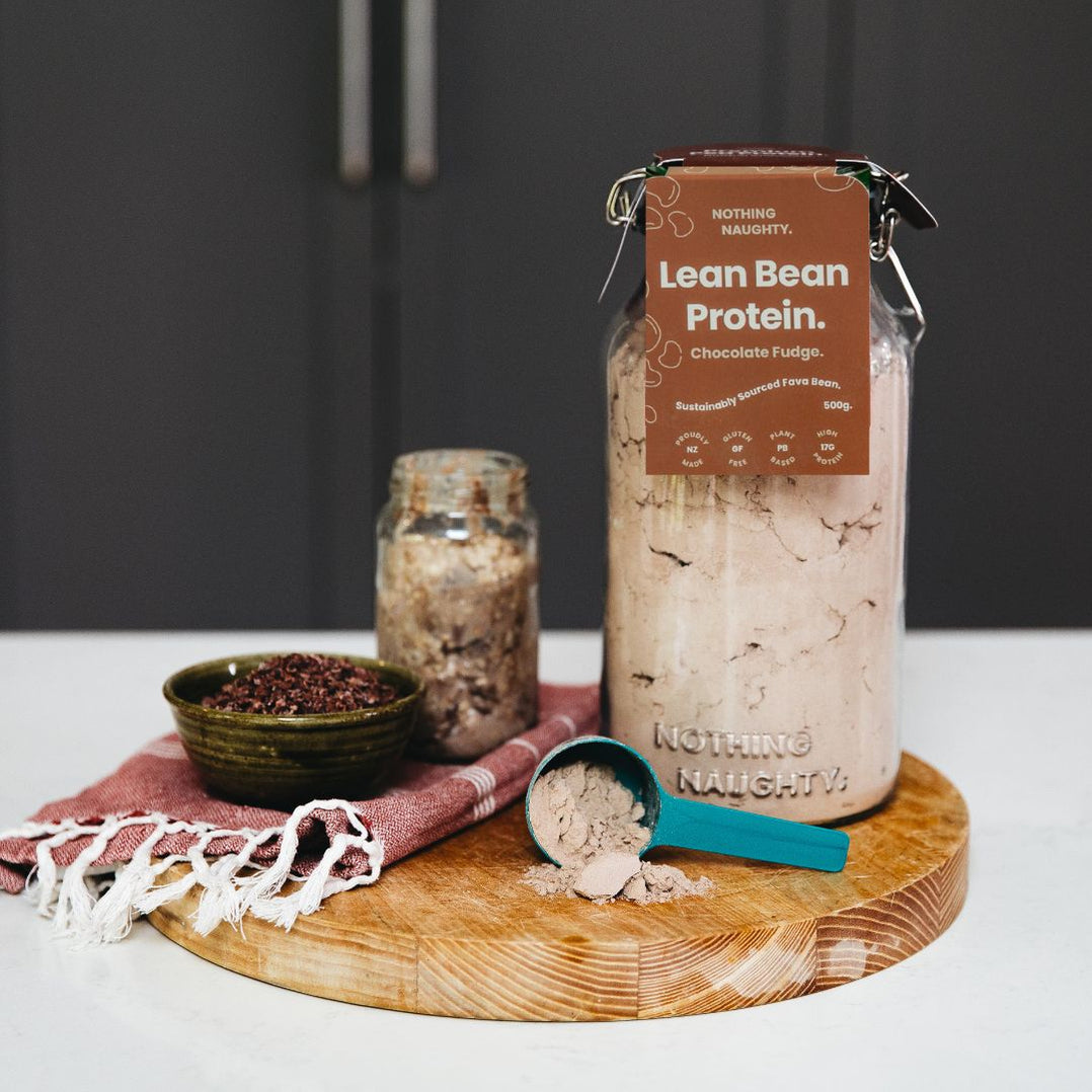 Lean Bean Plant Protein 500g Jar - Vanilla Bean, Chocolate Fudge, Mixed ...