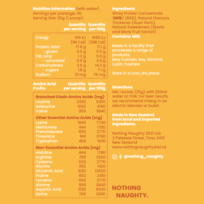 Premium NZ Whey Protein - 1kg Refill Bag