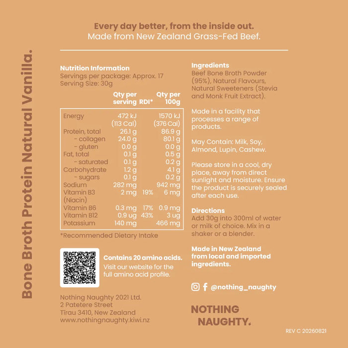 Bone Broth Protein Powder - 500g Refill Bag