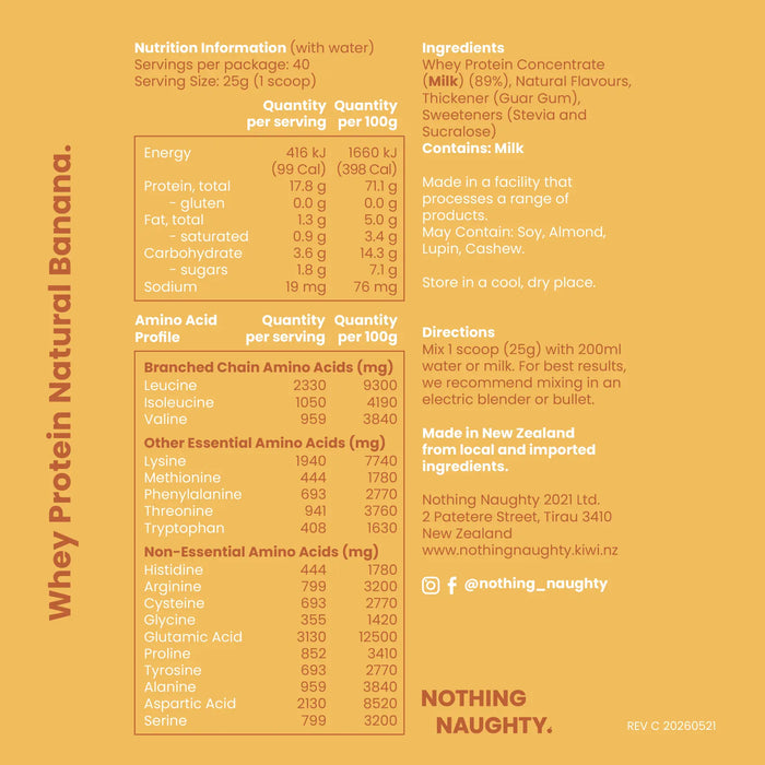 Premium NZ Whey Protein - 1kg Refill Bag