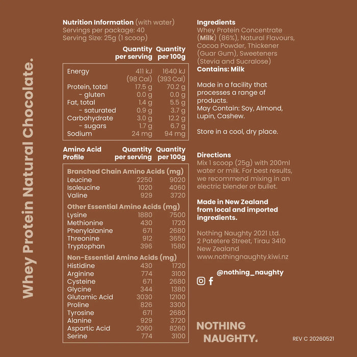 Premium NZ Whey Protein - 1kg Refill Bag