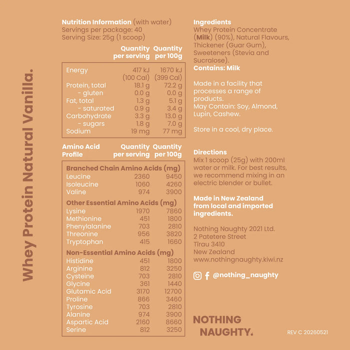 Premium NZ Whey Protein - 1kg Refill Bag